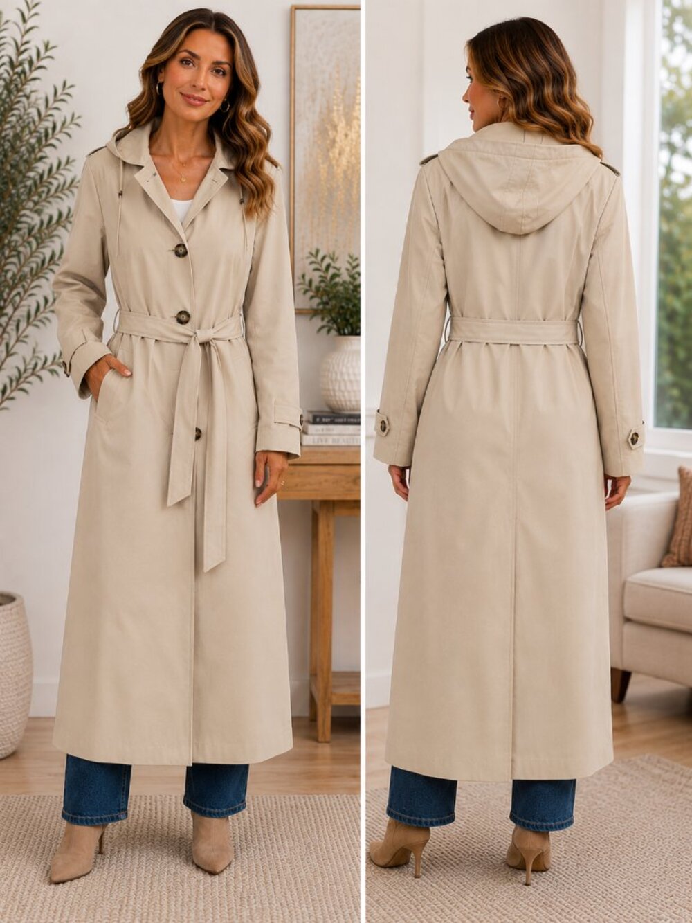 London Fog Full Length Fully Lined Trench Coat sz16